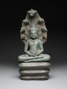 Buddha Muchalinda, slutten av 1100-begynnelsen av 1200-tallet (kobberlegering)