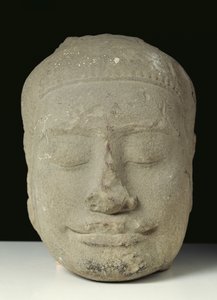 Buddha-hode med lukkede øyne, Angkor av Cambodian School