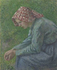 En sittende bondekvinne, 1885 av Camille Jacob Pissarro