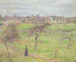 Epletrær i en eng i Eragny, 1894 av Camille Jacob Pissarro
