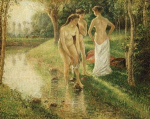 Badende, 1896 av Camille Jacob Pissarro