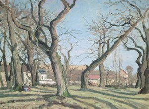 Kastanjetrær på Louveciennes, 1872 av Camille Jacob Pissarro