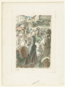 Markt i Gisors Gisors marked av Camille Jacob Pissarro