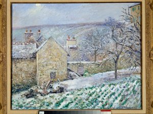 Snøeffekt ved Eremitasjen. Maleri av Camille Pissarro (1830-1903) av Camille Jacob Pissarro