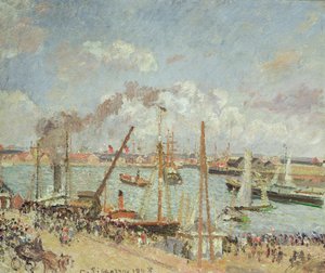 Havnen i Le Havre, ettermiddag, søn, 1903 av Camille Jacob Pissarro