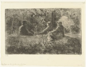 Zondagse rust in het bos Søndagshvile i skogen av Camille Jacob Pissarro