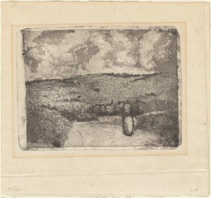 En kvinne som går langs en landevei (La Femme sur la Route) av Camille Pissarro