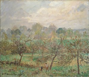 Høst, morgentåke, Éragny-sur-Epte, 1902 av Camille Pissarro