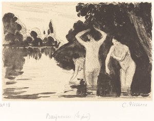 Badende, c. 1895. av Camille Pissarro