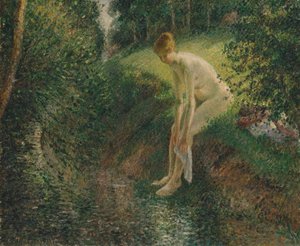 Badende i skogen, 1895. av Camille Jacob Pissarro