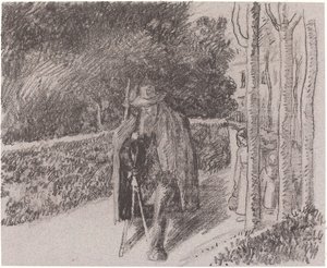 Tigger med en krykke-mendiant a la bequille, 1897. av Camille Pissarro