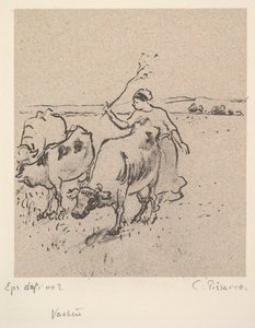 Cowherd, ca. 1899. av Camille Jacob Pissarro