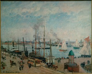Le Havre havn ved høyvann av Camille Jacob Pissarro