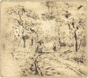 In the Fields at Ennery (Dans les champs, en Ennery) av Camille Pissarro