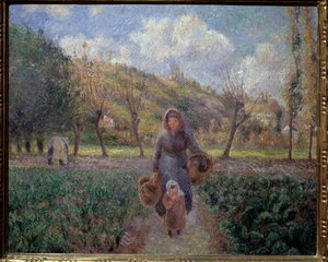 I grønnsakshagen Maleri av Camille Pissarro (1830-1903) 1881 Dim 45,5x55 cm Praha nasjonalgalleri av Camille Jacob Pissarro