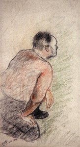 Julien Tanguy (kritt på papir) av Camille Pissarro