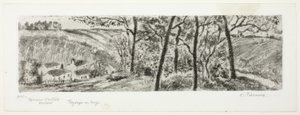 Landskap panorama av Camille Pissarro