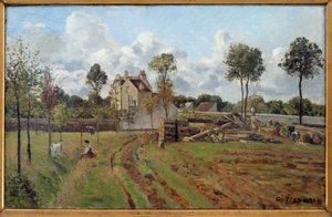 Landskap. Utsikt over Louveciennes. Maleri av Camille Pissarro (1830-1903) 1872 Søn. 0,51x0,81 m Paris, Orsay-museet av Camille Jacob Pissarro