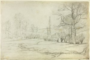 Landskap i Montfoucault av Camille Pissarro