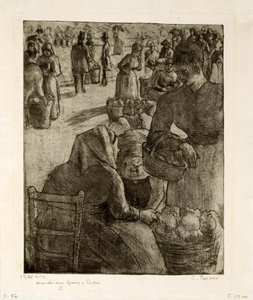 Grønnsaksmarkedet i Pontoise av Camille Pissarro