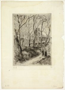 Sti ved Pontoise av Camille Pissarro