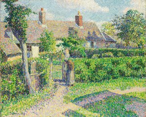 Bondehus, Eragny, 1887 av Camille Jacob Pissarro