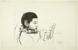 Portrett: Lucien Pissarro av Camille Pissarro