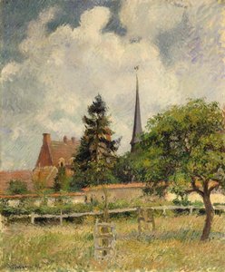 Kirken i Eragny av Camille Jacob Pissarro