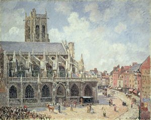 St. Jacques-kirken i Dieppe, morgensol av Camille Jacob Pissarro