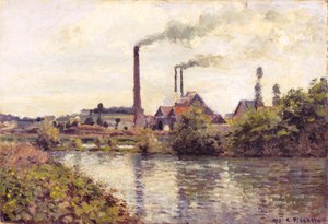 Fabrikken i Pontoise, 1873 av Camille Jacob Pissarro