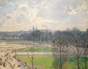 Tuilerienes hage på en vinterettermiddag av Camille Jacob Pissarro