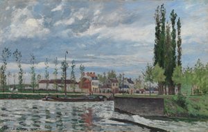 Slusen ved Pontoise av Camille Pissarro