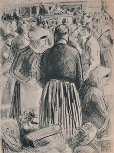 Markedet i Pontoise, 1895, 1946 av Camille Jacob Pissarro