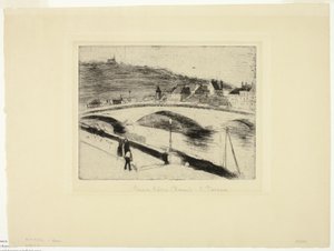 Steinbroen i Rouen av Camille Pissarro
