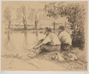 The Tramps, ca. 1894 (litho) av Camille Jacob Pissarro