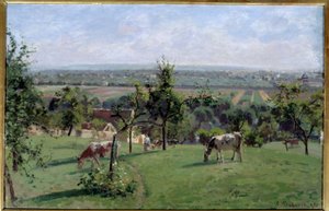 Bakkene til Vesinet. Maleri av Camille Pissarro (1830-1903) av Camille Jacob Pissarro