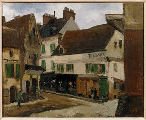 Et torg i La Roche-Guyon (maleri på lerret) av Camille Pissarro