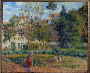 Grønnsakshage ved Eremitasjen, Pontoise-maleri av Camille Pissarro (1830-1903) 1879 Søn. 0,55x0,65 m Paris, musee d