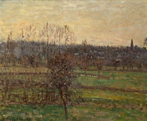 Utsikt over Bazincourt, vinter av Camille Pissarro