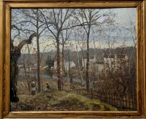 Vinterlandskap i Louveciennes. Maleri av Camille Pissarro (1830-1903) av Camille Jacob Pissarro