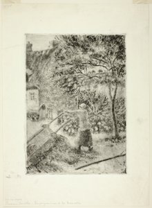 Kvinne som tømmer en trillebår av Camille Pissarro