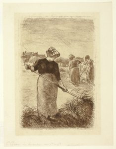 Kvinner kaster høyet av Camille Pissarro