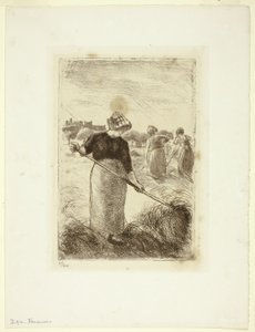 Kvinner som kaster høyet av Camille Pissarro