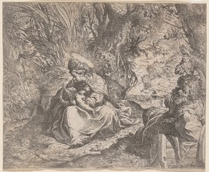 Resten på flukten til Egypt, 1587-1590. av Camillo Procaccini