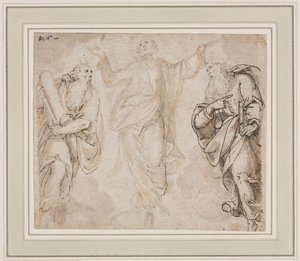 The Transfiguration recto, Study of Hands verso, ca. 1590. av Camillo Procaccini