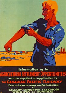 Plakat som fremmer emigrasjon til Canada, 1920 (farge Litho)