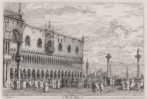 Piera del Bando. V. (The Piera del Bando. V [enice]), fra serien Vedute (Views) av Canaletto (Giovanni Antonio Canal)