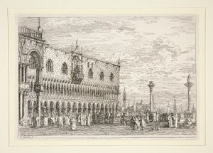 La Piera del Bando, V., fra serien Vedute (Views) av Canaletto (Giovanni Antonio Canal)
