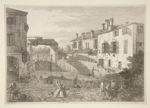 Le Porte del Dolo (The Locks of Dolo), fra serien Vedute (Views) av Canaletto (Giovanni Antonio Canal)
