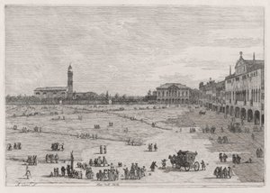 Pr? della Valle (Prato della Vale), fra serien Vedute (Views) av Canaletto (Giovanni Antonio Canal)